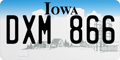 IA license plate DXM866