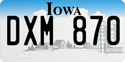 IA license plate DXM870