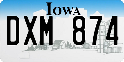 IA license plate DXM874