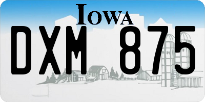 IA license plate DXM875