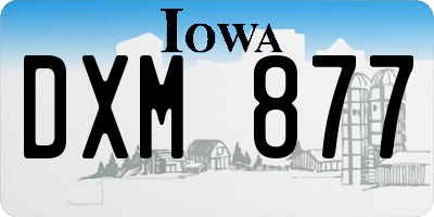 IA license plate DXM877