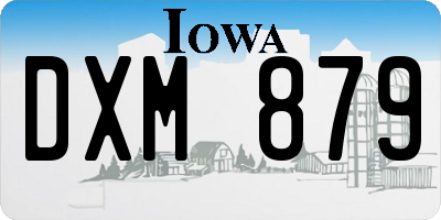 IA license plate DXM879