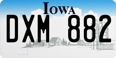 IA license plate DXM882
