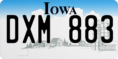 IA license plate DXM883
