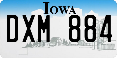 IA license plate DXM884
