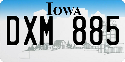 IA license plate DXM885