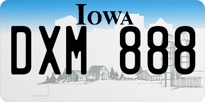 IA license plate DXM888