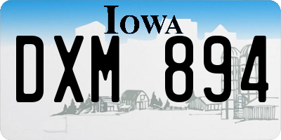 IA license plate DXM894