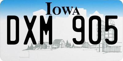 IA license plate DXM905