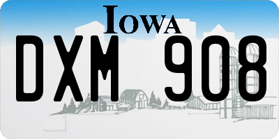 IA license plate DXM908