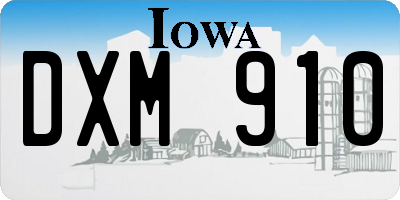 IA license plate DXM910