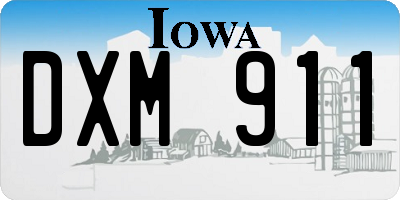 IA license plate DXM911