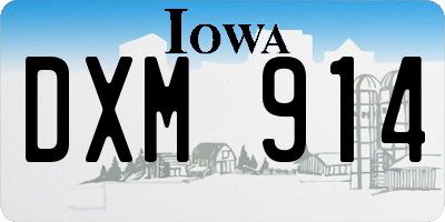 IA license plate DXM914