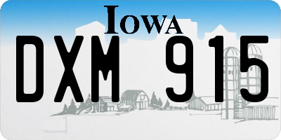 IA license plate DXM915