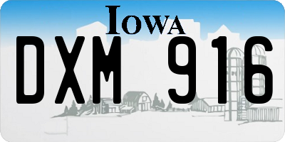 IA license plate DXM916