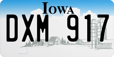 IA license plate DXM917