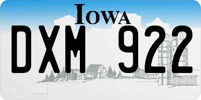 IA license plate DXM922