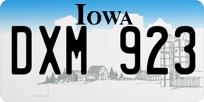 IA license plate DXM923
