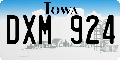 IA license plate DXM924