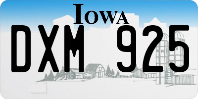 IA license plate DXM925