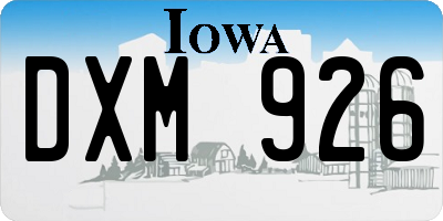 IA license plate DXM926