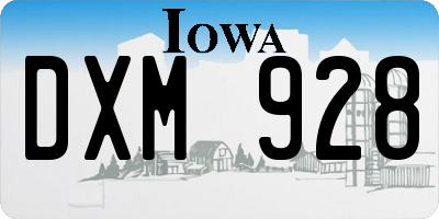 IA license plate DXM928