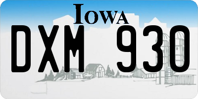 IA license plate DXM930