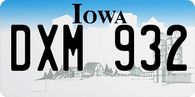 IA license plate DXM932