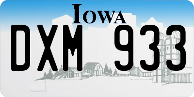 IA license plate DXM933