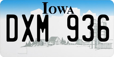 IA license plate DXM936