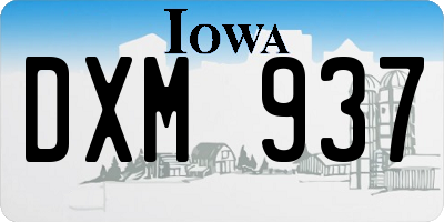 IA license plate DXM937