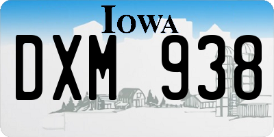 IA license plate DXM938