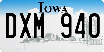 IA license plate DXM940