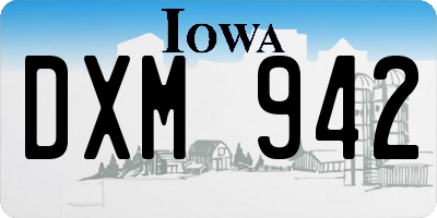 IA license plate DXM942