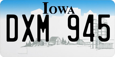 IA license plate DXM945