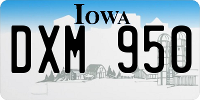 IA license plate DXM950