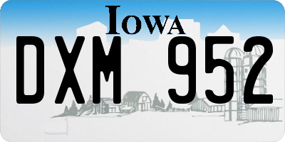 IA license plate DXM952