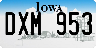 IA license plate DXM953