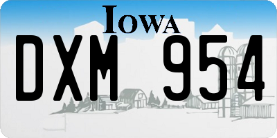 IA license plate DXM954