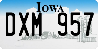 IA license plate DXM957