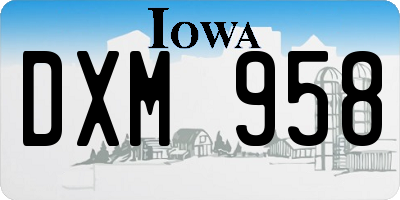 IA license plate DXM958
