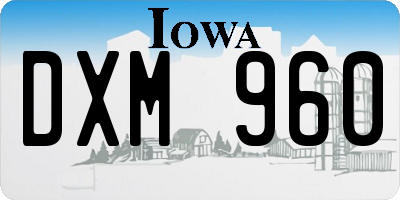 IA license plate DXM960