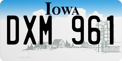 IA license plate DXM961