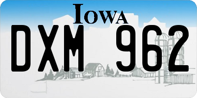 IA license plate DXM962