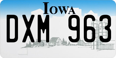 IA license plate DXM963