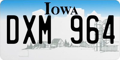 IA license plate DXM964