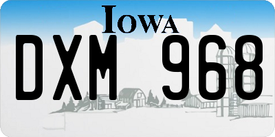 IA license plate DXM968