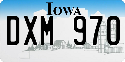 IA license plate DXM970