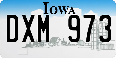 IA license plate DXM973