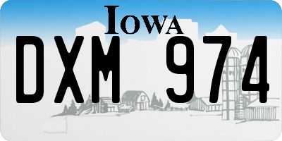 IA license plate DXM974
